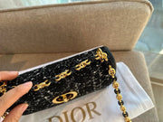 Dior tweed cannage chain bag