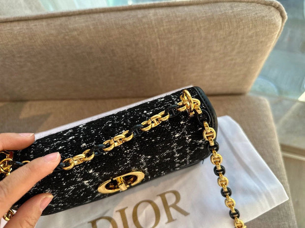 Dior tweed cannage chain bag