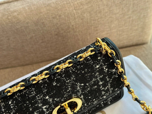 Dior tweed cannage chain bag