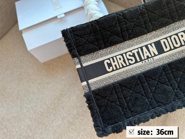 Dior lambswool tote bag
