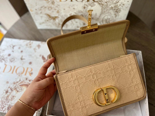Dior raffia Montaigne 30 shoulder crossbody bag