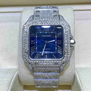 GRA Certified VVS Moissanite Watch | 41mm | Cartier Swiss Movement Automatic Watch