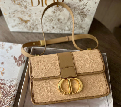Dior raffia Montaigne 30 shoulder crossbody bag