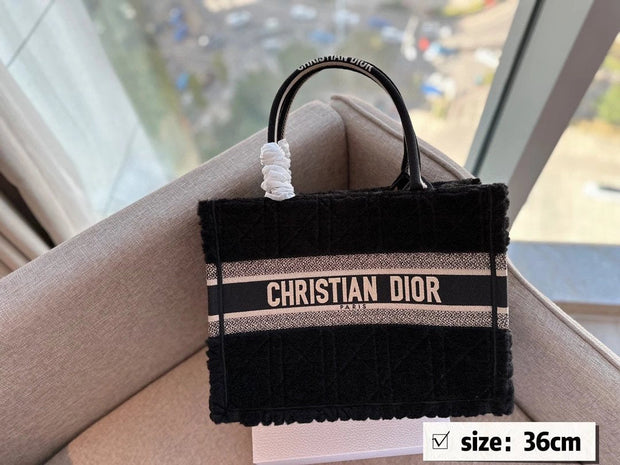 Dior lambswool tote bag