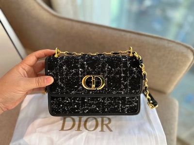 Dior tweed cannage chain bag