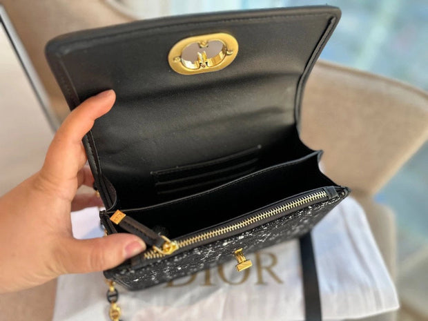 Dior tweed cannage chain bag