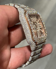 Cartier Santos Skeleton vvs Moissanite