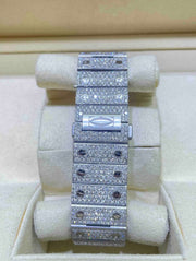 GRA Certified VVS Moissanite Watch | 41mm | Cartier Swiss Movement Automatic Watch