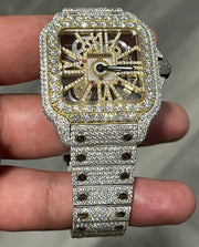 Cartier Santos Skeleton vvs Moissanite