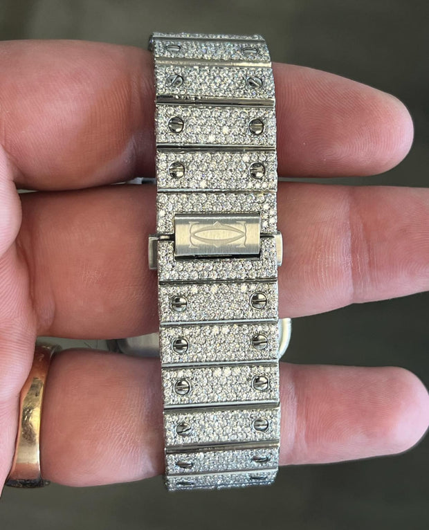 GRA Certified VVS Moissanite Watch | 41mm | Cartier Swiss Movement Automatic Watch