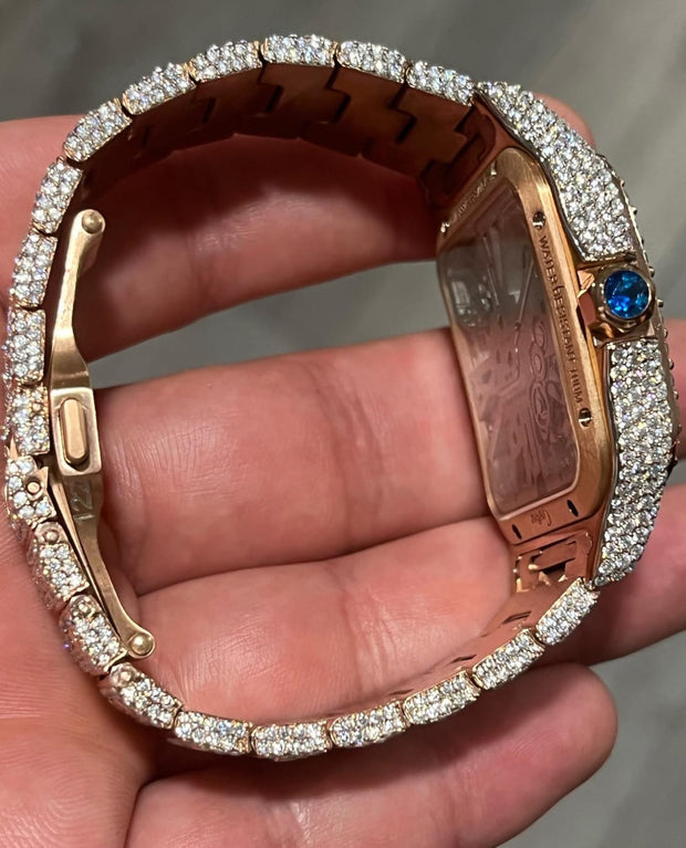 Cartier Santos Skeleton vvs Moissanite