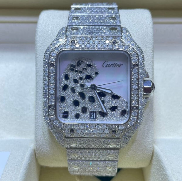 GRA Certified VVS Moissanite Watch | 41mm | Cartier Swiss Movement Automatic Watch