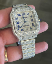 GRA Certified VVS Moissanite Watch | 41mm | Cartier Swiss Movement Automatic Watch