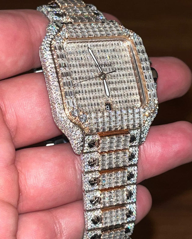 GRA Certified VVS Moissanite Watch | 41mm | Cartier Swiss Movement Automatic Watch
