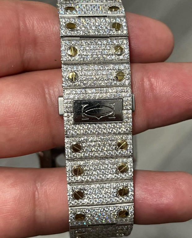 Cartier Santos Skeleton vvs Moissanite