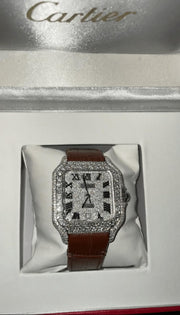 GRA Certified VVS Moissanite Watch | 41mm | Cartier Swiss Movement Automatic Watch