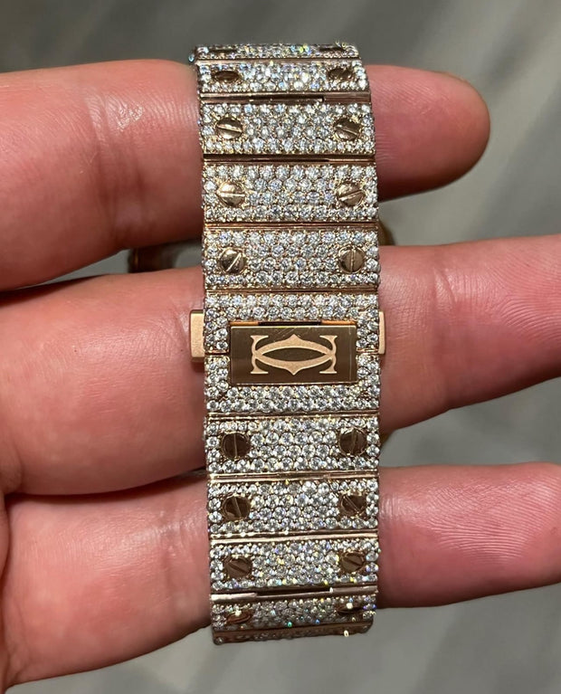Cartier Santos Skeleton vvs Moissanite