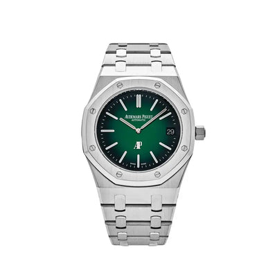 Audemars Piguet Royal Oak 15202PT.OO.1240PT.01 ‘Jumbo’ Extra-Thin Platinum Green Dial (2021)