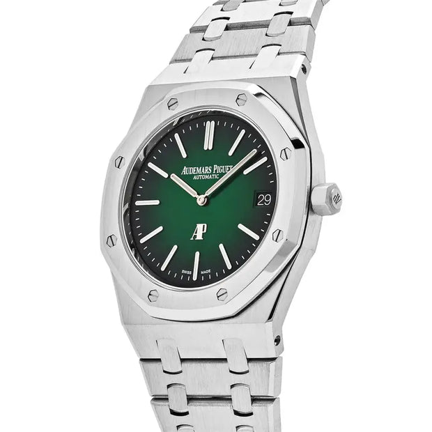 Audemars Piguet Royal Oak 15202PT.OO.1240PT.01 ‘Jumbo’ Extra-Thin Platinum Green Dial (2021)