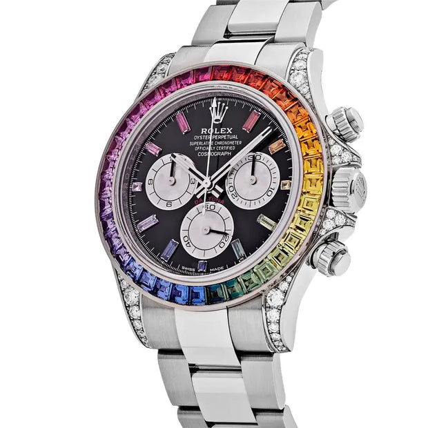 Rolex Daytona 116599RBOW ‘Rainbow’ White Gold Black Dial Sapphire Bezel (2022)