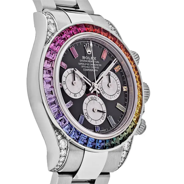 Rolex Daytona 116599RBOW ‘Rainbow’ White Gold Black Dial Sapphire Bezel (2022)
