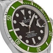 Rolex Submariner Date 16610V ‘Kermit’ Bezel Flat 4 Steel Black Dial Oyster (2003)