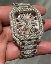 Cartier Santos Skeleton vvs Moissanite