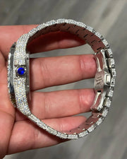 GRA Certified VVS Moissanite Watch | 41mm Cartier Skeleton | Swiss Movement Automatic Watch |Fully Bustdown Stainless Steel Watch