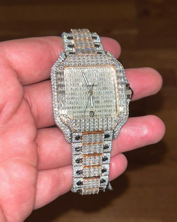 GRA Certified VVS Moissanite Watch | 41mm | Cartier Swiss Movement Automatic Watch