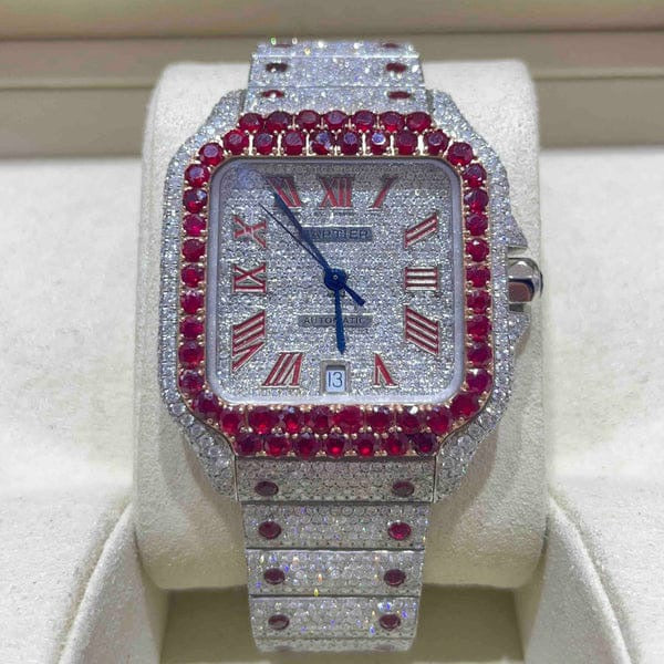 GRA Certified VVS Moissanite Watch | 41mm | Cartier Swiss Movement Automatic Watch