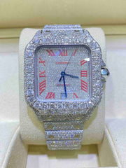 GRA Certified VVS Moissanite Watch | 41mm | Cartier Swiss Movement Automatic Watch