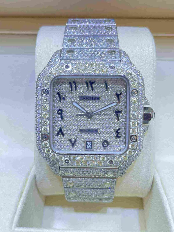GRA Certified VVS Moissanite Watch | 41mm | Cartier Swiss Movement Automatic Watch