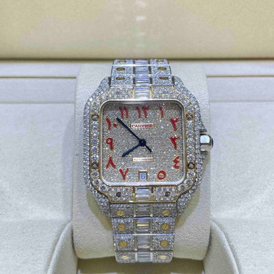 GRA Certified VVS Moissanite Watch | 41mm | Cartier Swiss Movement Automatic Watch
