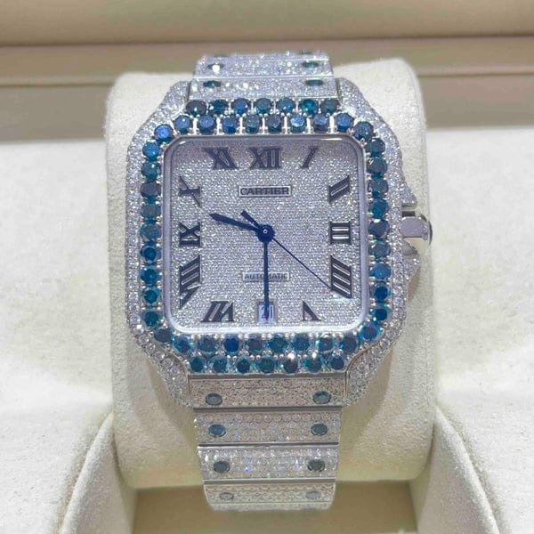 GRA Certified VVS Moissanite Watch | 41mm | Cartier Swiss Movement Automatic Watch