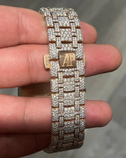 GRA Certified VVS Moissanite AP Watch | Fullyloaded Rosegold Audemars Piguet Offshore | Swiss Movement Automatic Watch |Fully Bustdown Stainless Steel Watch