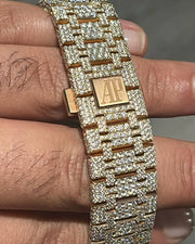 GRA Certified VVS Moissanite AP Watch | 41mm Audemars Piguet in Rose Gold | Swiss Movement Automatic Watch |Fully Bustdown Stainless Steel Watch